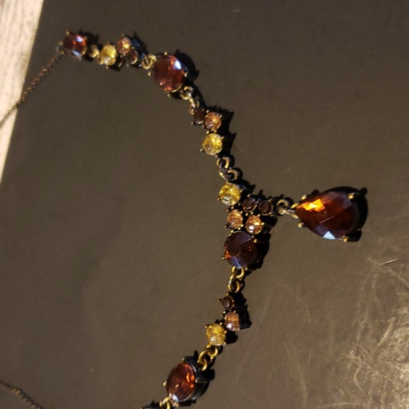 Avon Brown and Clear Rhinestone Necklace - Picture 3 of 6
